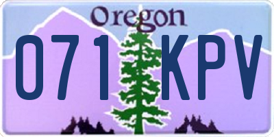 OR license plate 071KPV