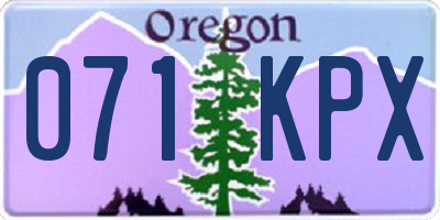 OR license plate 071KPX