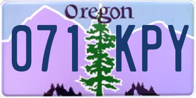 OR license plate 071KPY