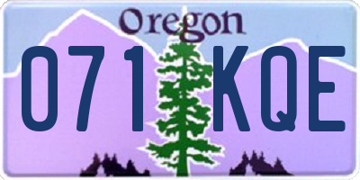 OR license plate 071KQE