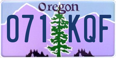 OR license plate 071KQF