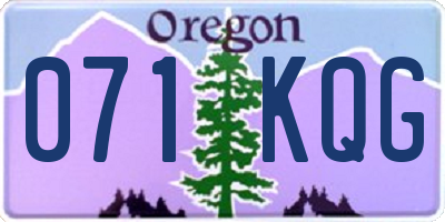 OR license plate 071KQG