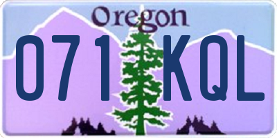 OR license plate 071KQL