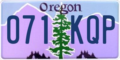 OR license plate 071KQP