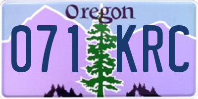 OR license plate 071KRC
