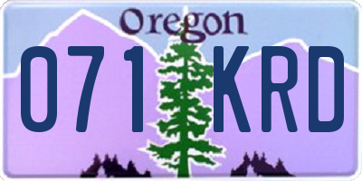 OR license plate 071KRD