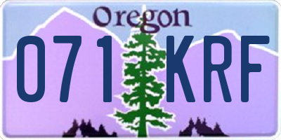 OR license plate 071KRF