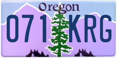 OR license plate 071KRG
