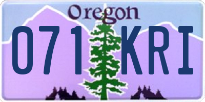 OR license plate 071KRI