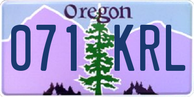 OR license plate 071KRL