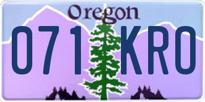 OR license plate 071KRO