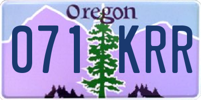 OR license plate 071KRR
