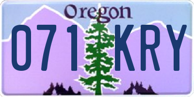 OR license plate 071KRY