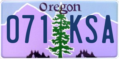 OR license plate 071KSA