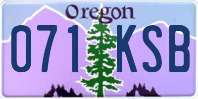 OR license plate 071KSB