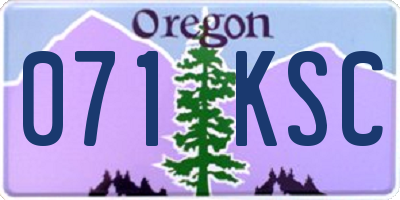 OR license plate 071KSC