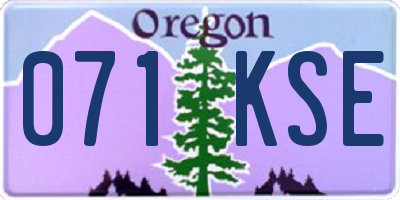 OR license plate 071KSE