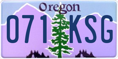 OR license plate 071KSG