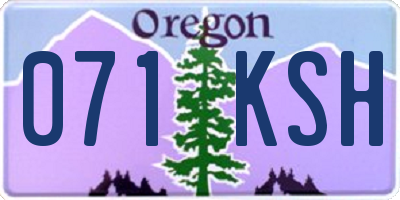 OR license plate 071KSH