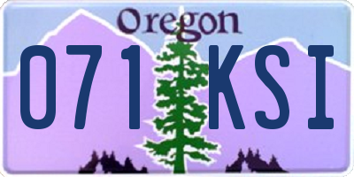 OR license plate 071KSI