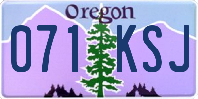 OR license plate 071KSJ
