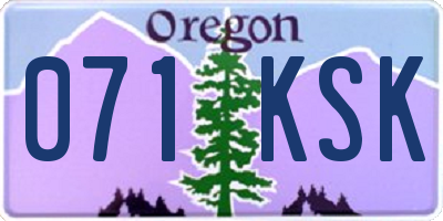 OR license plate 071KSK