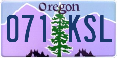 OR license plate 071KSL