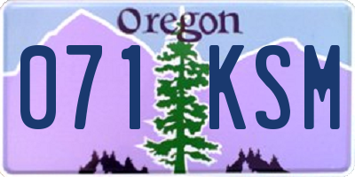 OR license plate 071KSM