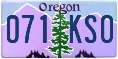 OR license plate 071KSO