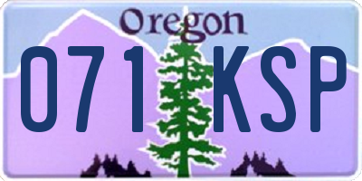 OR license plate 071KSP