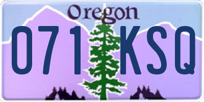OR license plate 071KSQ
