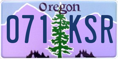 OR license plate 071KSR