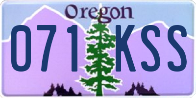 OR license plate 071KSS