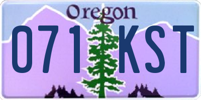 OR license plate 071KST