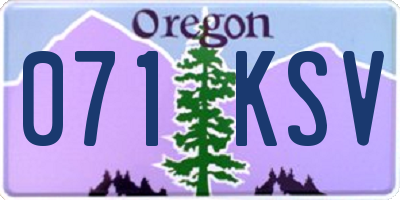 OR license plate 071KSV