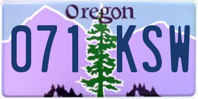 OR license plate 071KSW