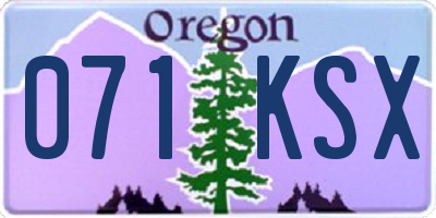 OR license plate 071KSX