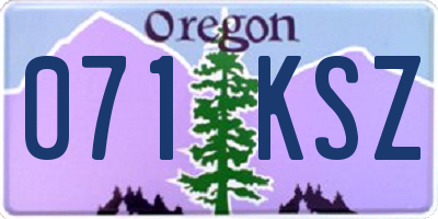 OR license plate 071KSZ