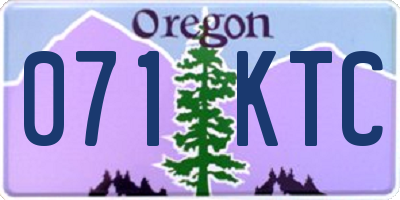 OR license plate 071KTC