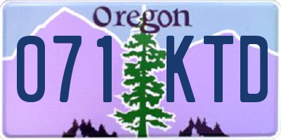 OR license plate 071KTD