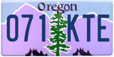 OR license plate 071KTE