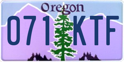 OR license plate 071KTF