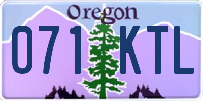 OR license plate 071KTL