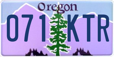 OR license plate 071KTR