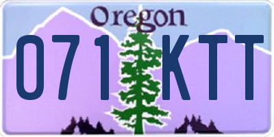 OR license plate 071KTT