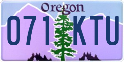 OR license plate 071KTU