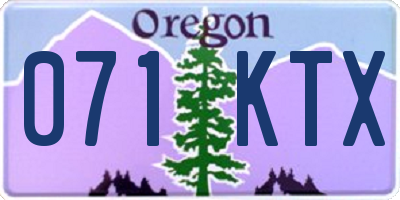 OR license plate 071KTX