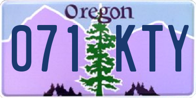 OR license plate 071KTY