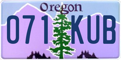 OR license plate 071KUB