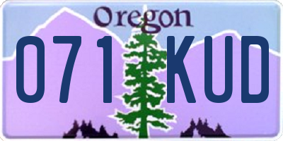 OR license plate 071KUD